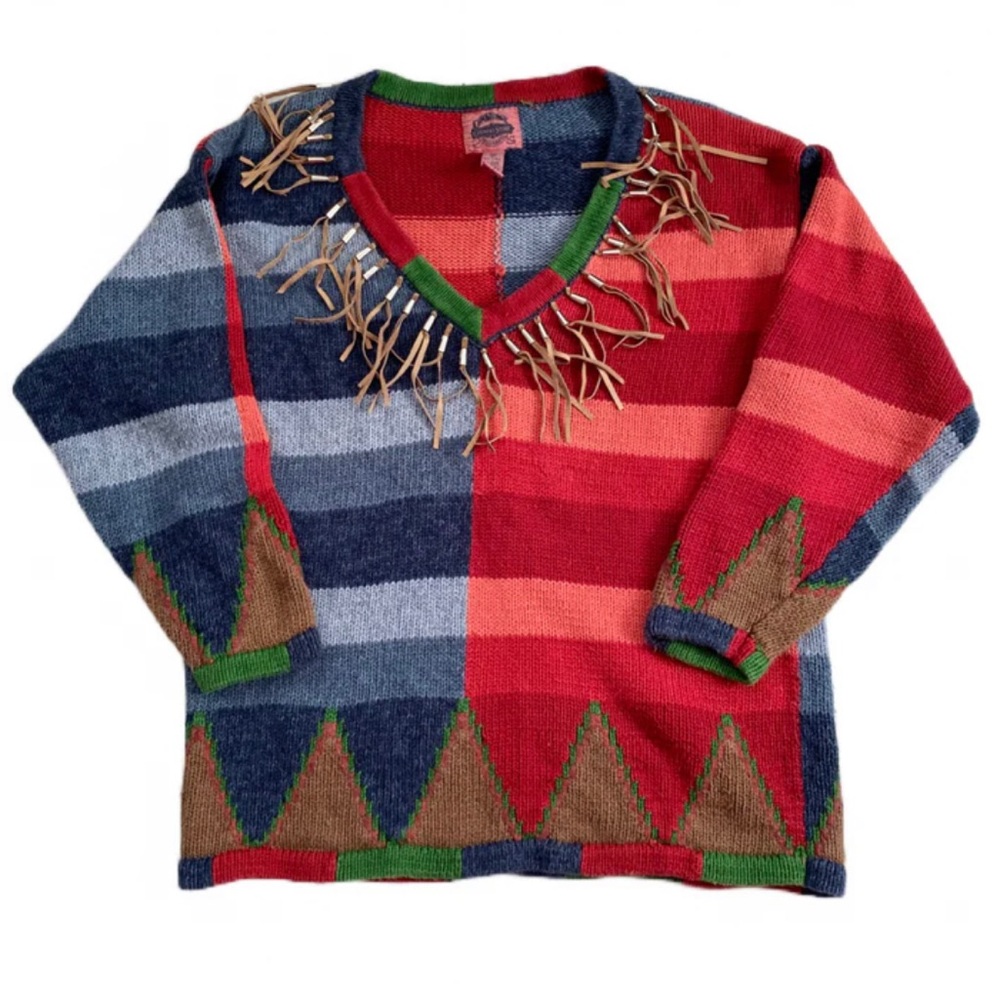 Vintage Cambridge Country Store Tassel Sweater
